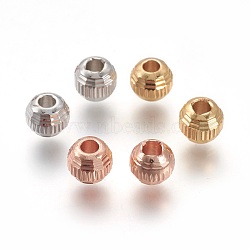 Environment Brass Beads, Electophoresis, Long-Lasting Plated, Lead Free & Cadmium Free, Rondelle, Mixed Color, 6x5mm, Hole: 2mm(KK-F780-05-RS)