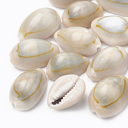 Natural Cowrie Shell Beads, Seashell Color, 19~23x13~17x10~12mm(X-SSHEL-T004-04)