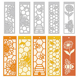 Rectangle Carbon Steel Cutting Dies Stencils, for DIY Scrapbooking, Photo Album, Decorative Embossing Paper Card, Stainless Steel Color, Hive Pattern, 152x52x0.8mm, 5pcs/set(DIY-WH0309-1024)