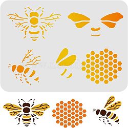 Large Plastic Reusable Drawing Painting Stencils Templates, for Painting on Scrapbook Fabric Tiles Floor Furniture Wood, Rectangle, Bees Pattern, 297x210mm(DIY-WH0202-136)