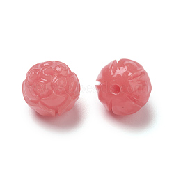 Shell Beads, Imitation Jade, Dyed, Curved, Flower, Light Coral, 8mm, Hole: 1.5mm(CORA-D032-07-8mm)