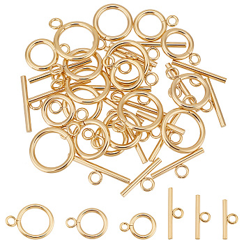 304 Stainless Steel Toggle Clasps, Golden, 6.8x5.2x1.1cm, 18sets/box