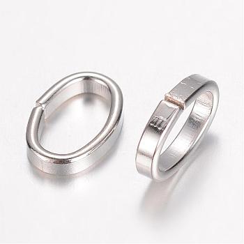 Iron Linking Rings, Oval, Platinum, 10x7x2mm