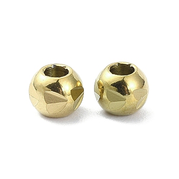 Ion Plating(IP) 316 Stainless Steel Beads, Round, Real 18K Gold Plated, 5x4mm, Hole: 2mm