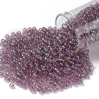 TOHO Round Seed Beads, Japanese Seed Beads, (166) Transparent AB Light Amethyst, 8/0, 3mm, Hole: 1mm, about 222pcs/10g