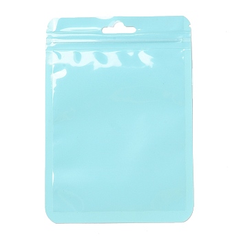 Rectangle Plastic Zip Lock Gift Bags, with Transparence Windows Resealable Bags, Pale Turquoise, 15x10.5x0.1cm, Unilateral Thickness: 2.5 Mil(0.065mm)