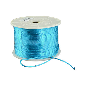 Round Nylon Thread, Rattail Satin Cord, for Chinese Knot Making, Dark Turquoise, 1mm, 100yards/roll