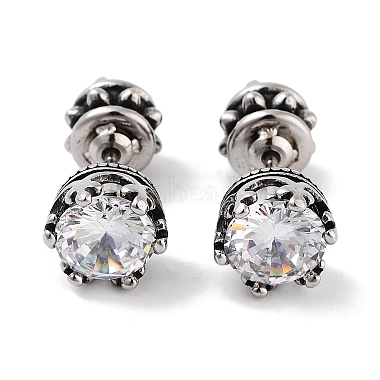 Clear 316 Surgical Stainless Steel Stud Earrings