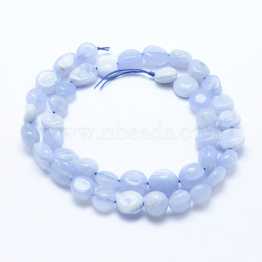 Chapelets de perles en agate avec dentelle bleue naturelle(G-E483-62B)-2