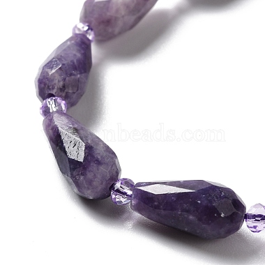 Натуральный лепидолит / пурпурный слюдяный камень бисер пряди(G-B028-A06)-4