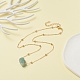 Natural Green Aventurine Raw Stone Pendant Necklace for Women(NJEW-JN03781-01)-5