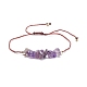 Natural Gemstone Chips Beaded Bracelet with Brass Beads(BJEW-JB07987)-5