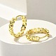 Brass Clear Cubic Zirconia Hoop Earrings(EJEW-M047-18G)-1