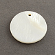 Charms de concha de mar redondas planas(SSHEL-R025-8mm)-2