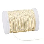 Waxed Polyester Cord, Round, Antique White, 0.5mm, about 131.23 Yards(120m)/Roll(YC-WH0018-01B)
