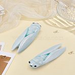 Porcelain Chopsticks Stand, Chopstick Soup Spoon Rest, Cicada, Aqua, 24x74x21mm(AJEW-WH0248-799)