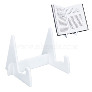 Assembled Tabletop Acrylic Bookshelf Stand, Book Display Easel for Books, Magazines, Tablet, White, Finished Product: 14x11x10cm(AJEW-WH0329-04B)