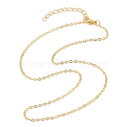 Brass Cable Chain Necklaces, Golden, 16.14 inch(41cm)(NJEW-JN04511-01)