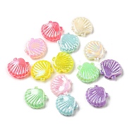 Acrylic Beads, AB Color Plated, Shell, Mixed Color, 10x11x3.5mm, Hole: 1.5mm, 2173pcs/500g(OACR-K001-06)