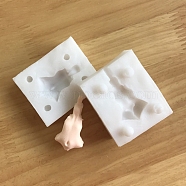 DIY Silicone Craft Doll Body Mold, for Fondant, Polymer Clay Making, Epoxy Resin, Doll Making, Waist, White, 58x47x19mm(DIY-I082-03)
