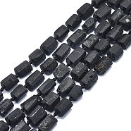 Natural Black Tourmaline Beads Strands, Faceted, Column, 11~17x9~11x8~10mm, Hole: 1mm, about 26pcs/strand, 17.32 inch(44cm)(G-F715-111)