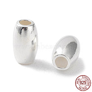 925 Sterling Silver Bead, Rice, Silver, 6.5x4mm, Hole: 1.8mm(STER-H106-03E-S)