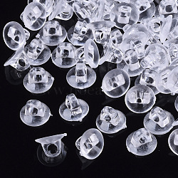 Transparent AS Plastic Charm Base Settings, for Flat Back Cabochons, Hair Findings, DIY Hair Tie Accessories, Clear, 7.5x5mm, hole: 2mm(X-FIND-T064-006A-01)