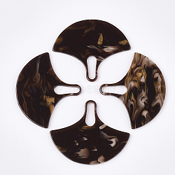 Cellulose Acetate(Resin) Pendants, Ginkgo Leaf, Coconut Brown, 43x51.5x2mm, Hole: 16x4.5mm(X-KY-S158-53B)