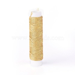 Round Waxed Polyester Twisted Cord, Micro Macrame Cord, for Leather Projects, Bookbinding, Gold, 0.35mm, about 43 yards(40m)/roll(YC-L003-A-31)