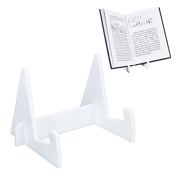 Assembled Tabletop Acrylic Bookshelf Stand, Book Display Easel for Books, Magazines, Tablet, White, Finished Product: 14x11x10cm
