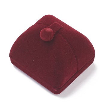 Velvet Charms Box, Double Flip Cover, for Showcase Jewelry Display Charms Storage Box, Rectangle, Dark Red, 6.9x6.4x6.1cm