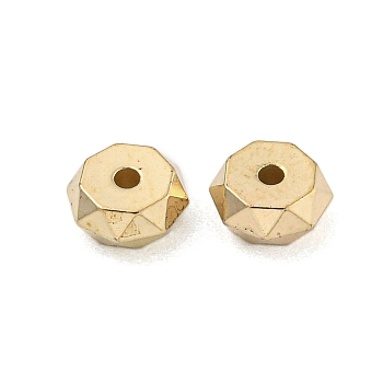 CCB Plastic Spacer Beads, Faceted, Rondelle, Golden, 7.5x3.5mm, Hole: 1.6mm