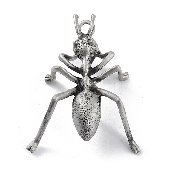 Tibetan Style Alloy Pendant, Frosted, Spider Charm, Antique Silver, 43x35x18mm, Hole: 3.3mm