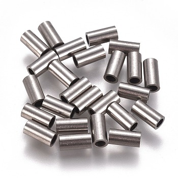 304 Stainless Steel Tube Beads, Stainless Steel Color, 6x3mm, Hole: 2mm