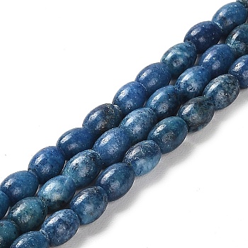 Natural Dolomite Beads Strands, Dyed, Rice, Steel Blue, 5.5~6x4.5mm, Hole: 1mm, about 68~69pcs/strand, 15.94~16.22 inch(40.5~41.2cm)