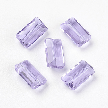 Imitation Austrian Crystal Beads, Grade AAA, Faceted, Rectangle, Lilac, 10x15.5x7mm, Hole: 0.9~1mm