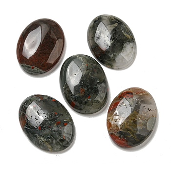 Natural African Bloodstone Cabochons, Oval, 30x21.5~22x5~8.5mm