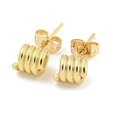 Column Brass Stud Earrings