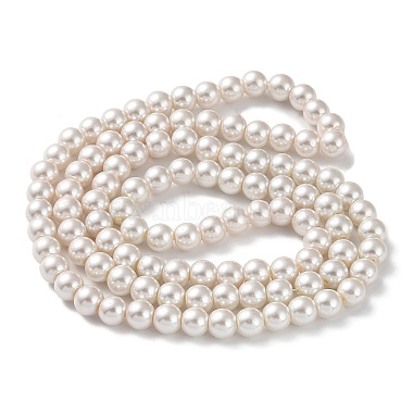 (vente de clôture défectueuse : décoloration) brins de perles rondes en perles de verre nacrées peintes au four(HY-XCP0001-12)-3