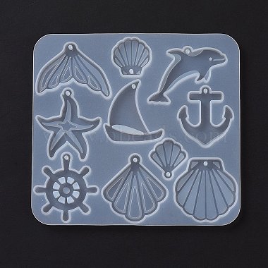 bricolage thème océan pendentifs moules en silicone(DIY-C077-01A)-3