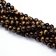 Natural Grade AB Tiger Eye Round Beads Strands(X-G-O047-02-6mm)-2