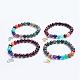 Natural Mixed Stone Beaded Stretch Bracelets(BJEW-P072-A)-1
