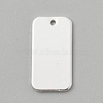 Brass Pendants, Rectangle, Platinum, 20x10x1mm, Hole: 1.4mm(KK-WH20019-002B-P)