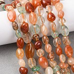 Natural Agate Beads Strands, Nuggets, Tumbled Stone, 6~9.5x5~7x4~5mm, Hole: 0.8mm, about 59pcs/strand, 15.35''~15.55''(39~39.5cm)(G-Z108-A01)