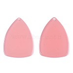 Translucent Cellulose Acetate(Resin) Pendants, Solid Color, Triangle, Salmon, 41x28x2mm, Hole: 1.5mm(X-KY-T040-42E)