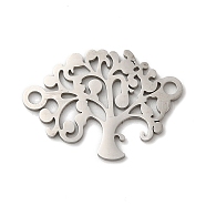 304 Stainless Steel Connector Charms, Tree of Life Links, Stainless Steel Color, 22x15.5x1mm, Hole: 2mm(STAS-D013-02C-P)