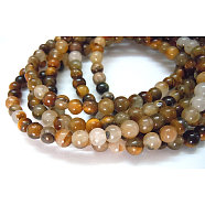 Natural Tiger Eye Beads Strands, Grade B, Round, 4mm, Hole: 0.8mm, about 100pcs/strand, 15.5 inch(GSR4mmC014-B)
