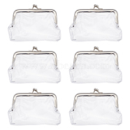 Transparent PVC Wallets, Change Purse for Women, with Iron Kiss Lock, Clear, 9.5x11.5x1cm(AJEW-WH0347-70)
