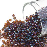 TOHO Round Seed Beads, Japanese Seed Beads, (454) Gold Luster Root beer, 11/0, 2.2mm, Hole: 0.8mm, about 1110pcs/10g(X-SEED-TR11-0454)