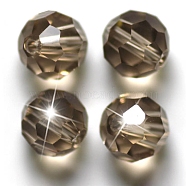 Imitation Austrian Crystal Beads, Grade AAA, Faceted(32 Facets), Round, Gray, 6mm, Hole: 0.7~0.9mm(SWAR-F021-6mm-215)